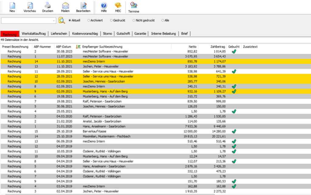 KFZ-Meister Software